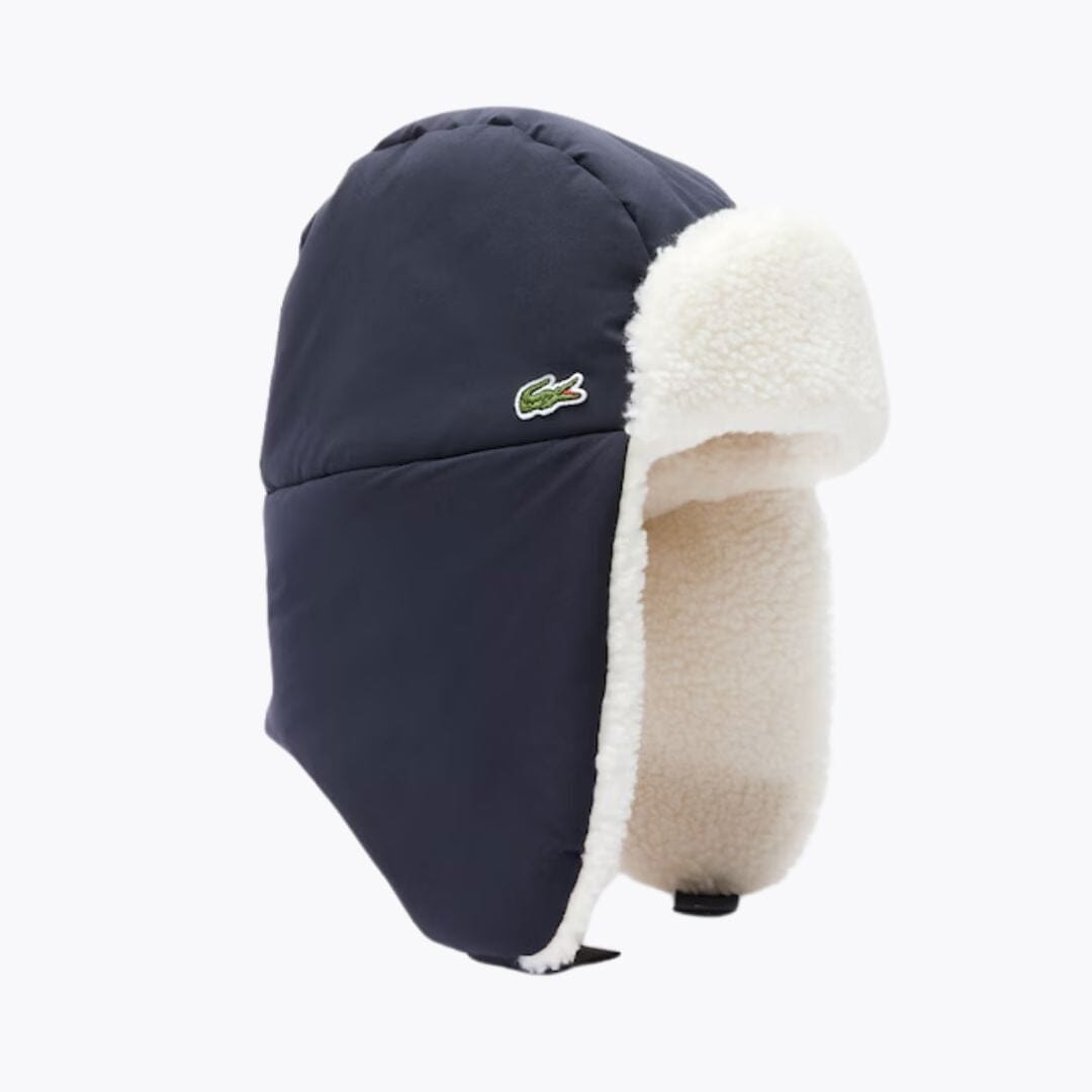 Lacoste Fleece Lined Water-Repellent Chapka LS Navy Blue / white