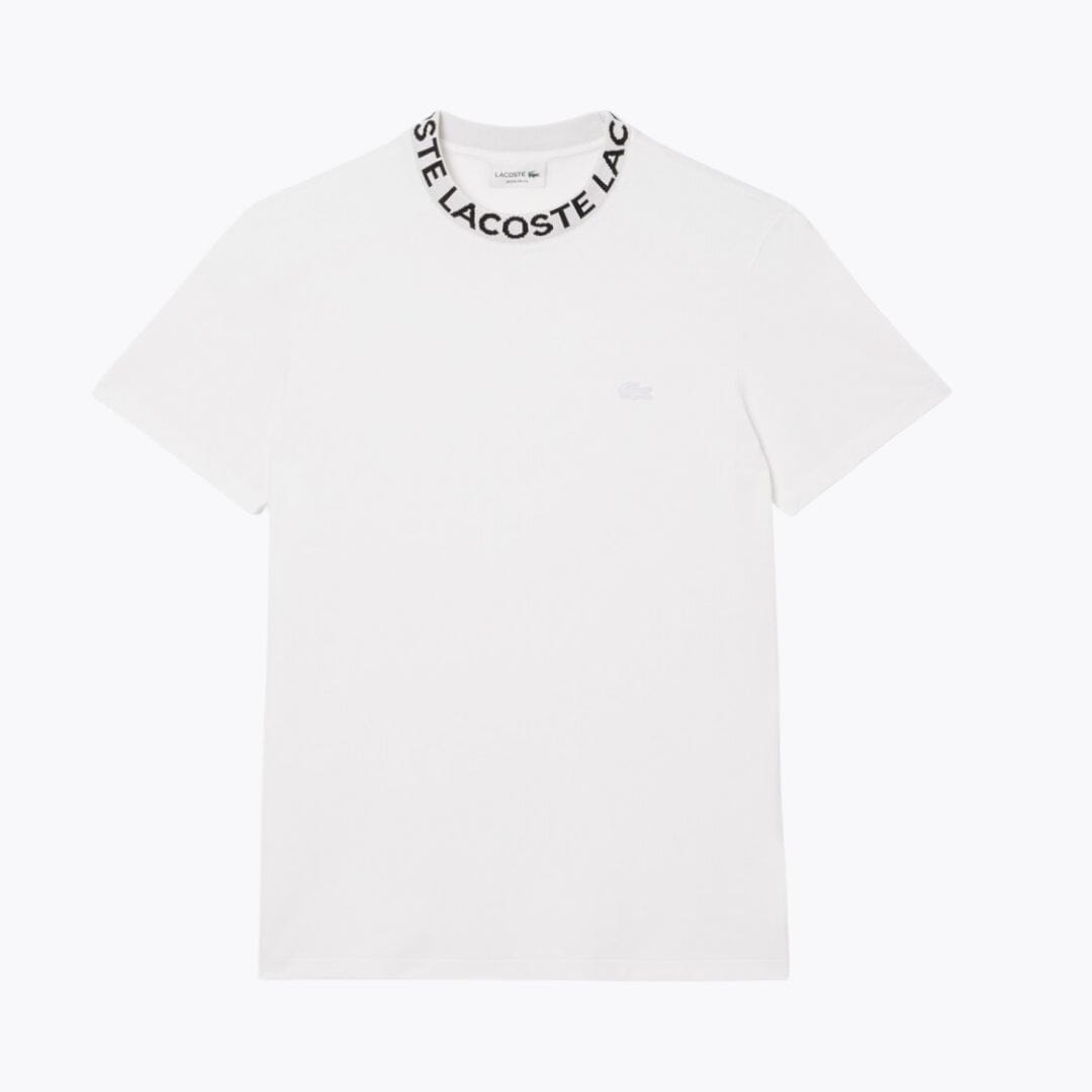 Lacoste Jacquard Branded Piqué T-shirt LS White S
