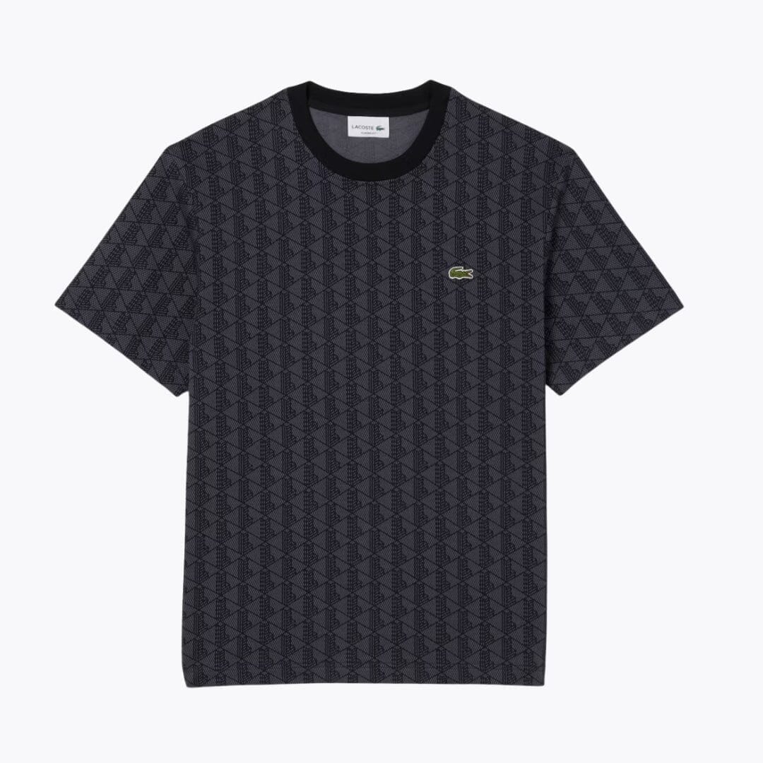 Lacoste Monogram Jersey T-Shirt LS Dark Grey / Black S