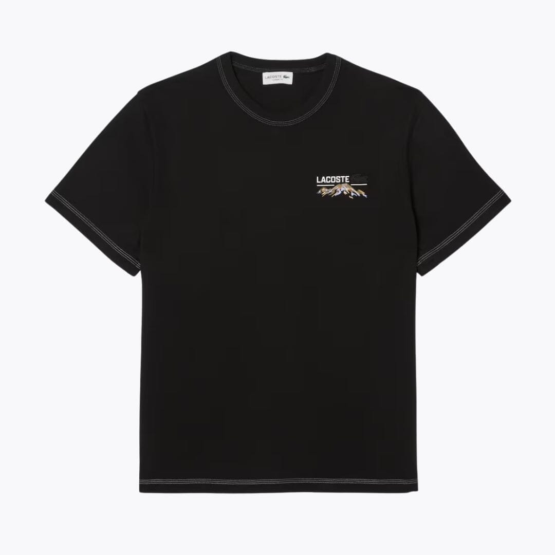 Lacoste Multi Print Jersey T-Shirt LS Black S