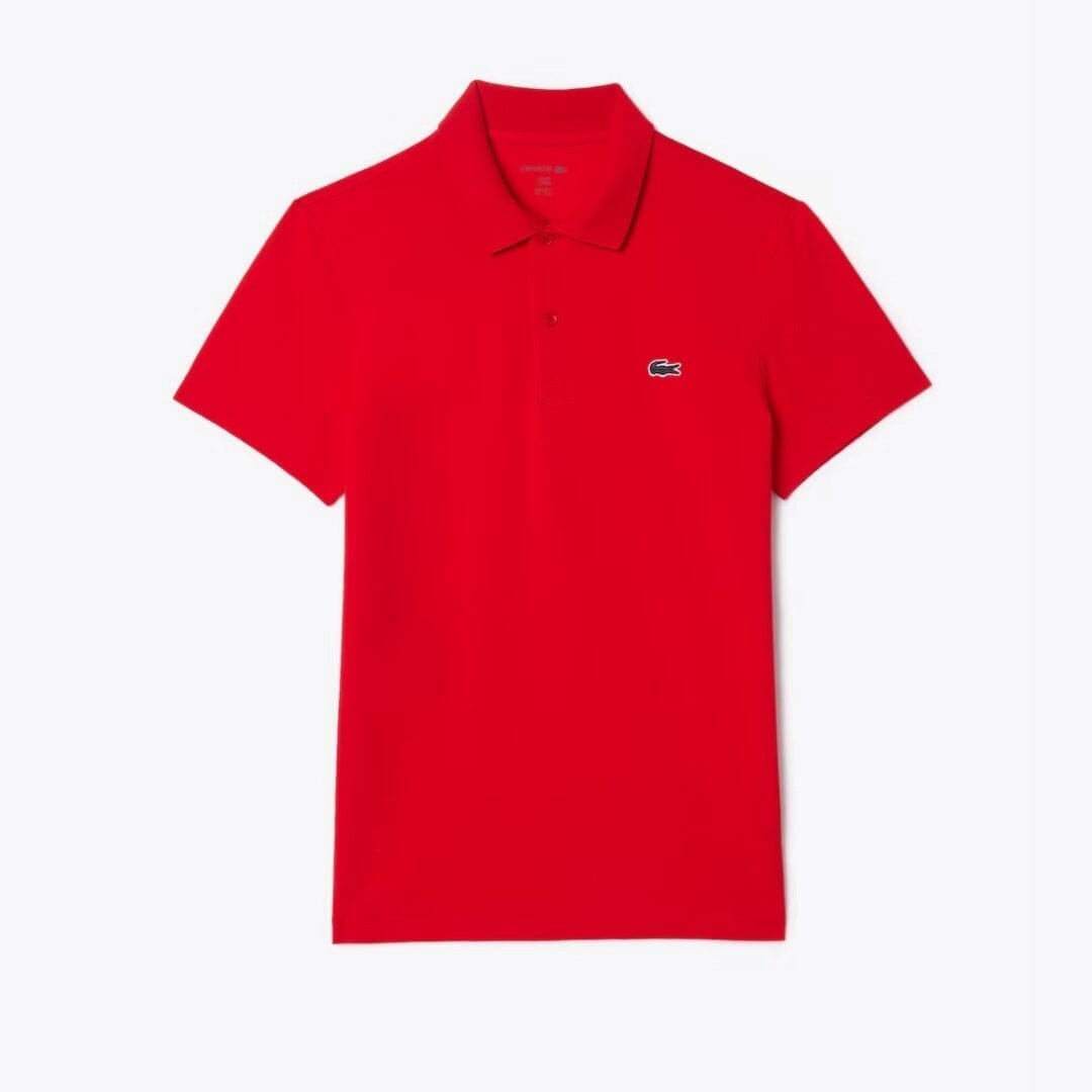 Lacoste Regular Fit Cotton Blend Polo Shirt LS Red S