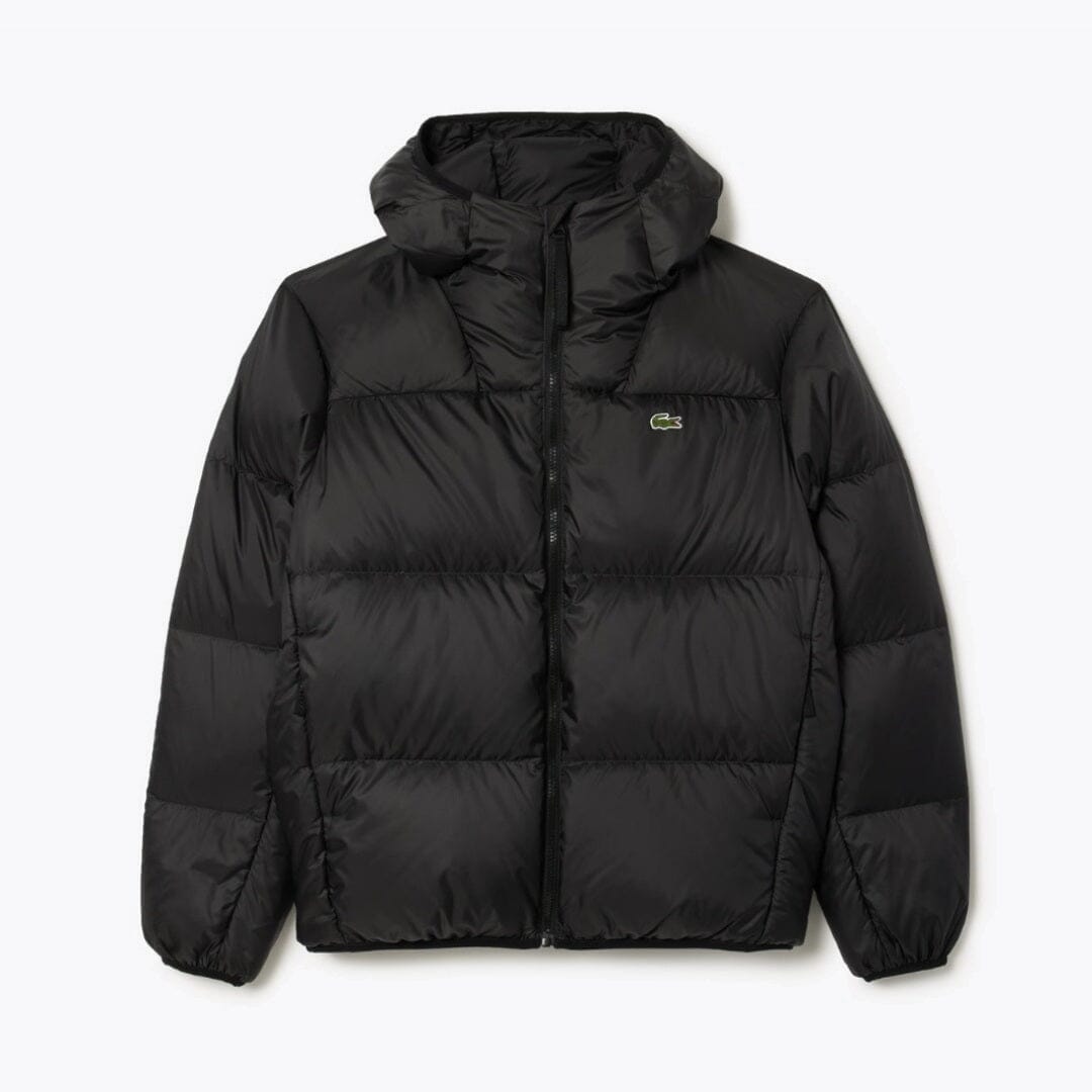 Lacoste Short Water-Repellent Hooded Puffed Jacket LS Black S