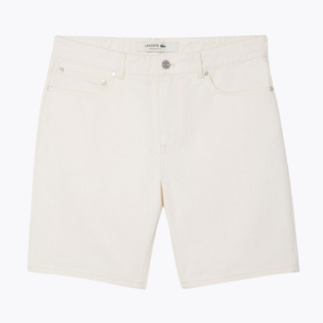 Lacoste Straight Fit Denim Bermuda Shorts LS White S