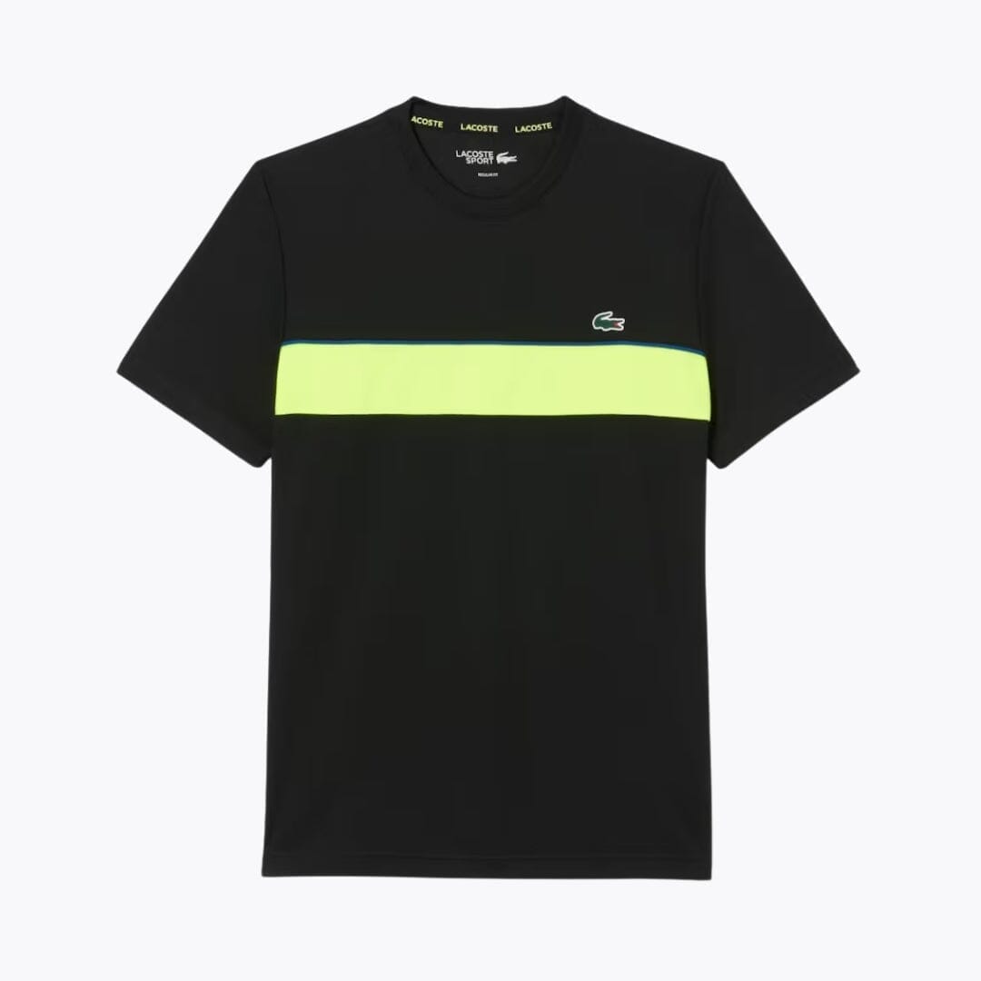 Lacoste Ultra Dry Printed Tennis T-shirt LS Black / Flashy Yellow S