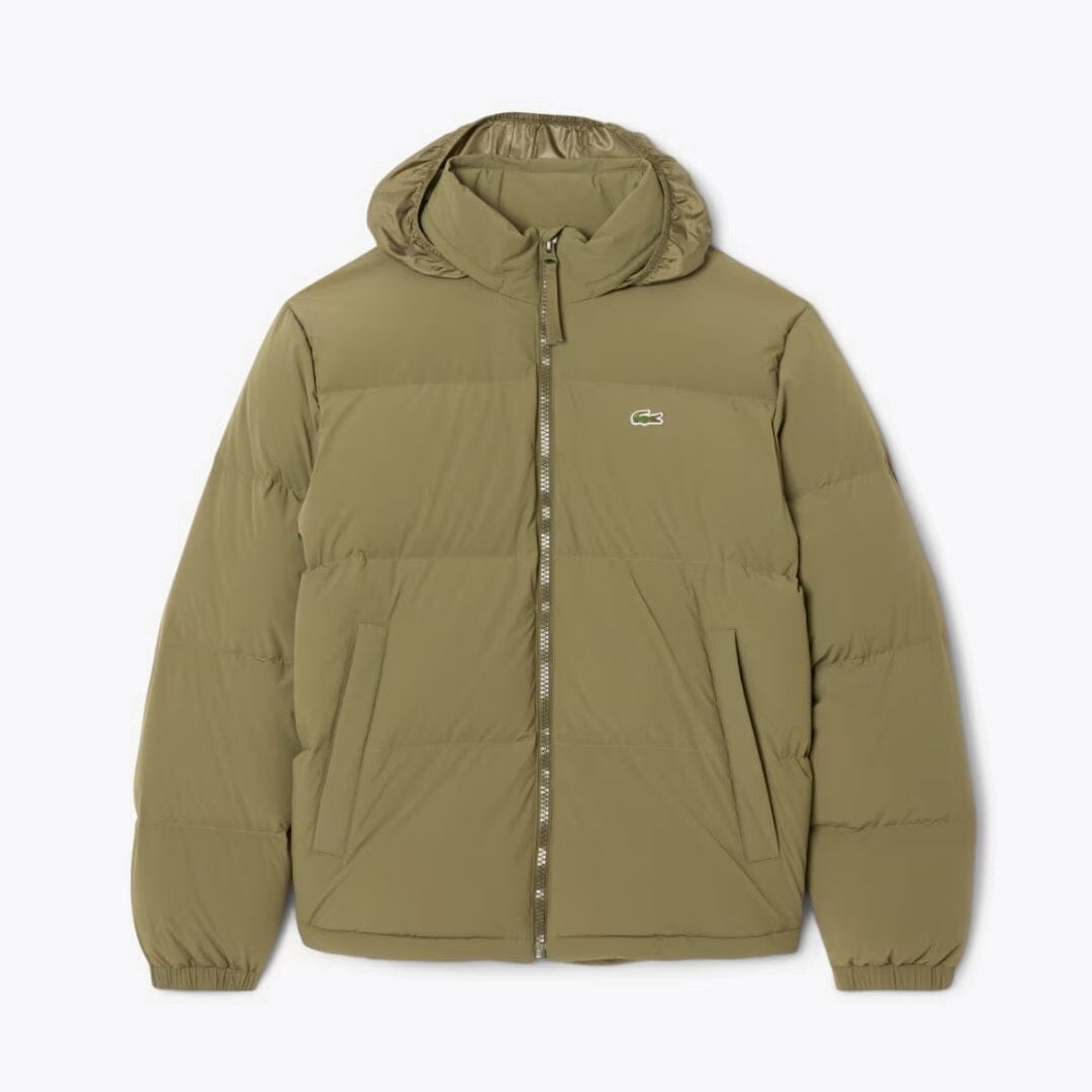 Lacoste Water-Repellent Hooded Down Jacket LS Green S