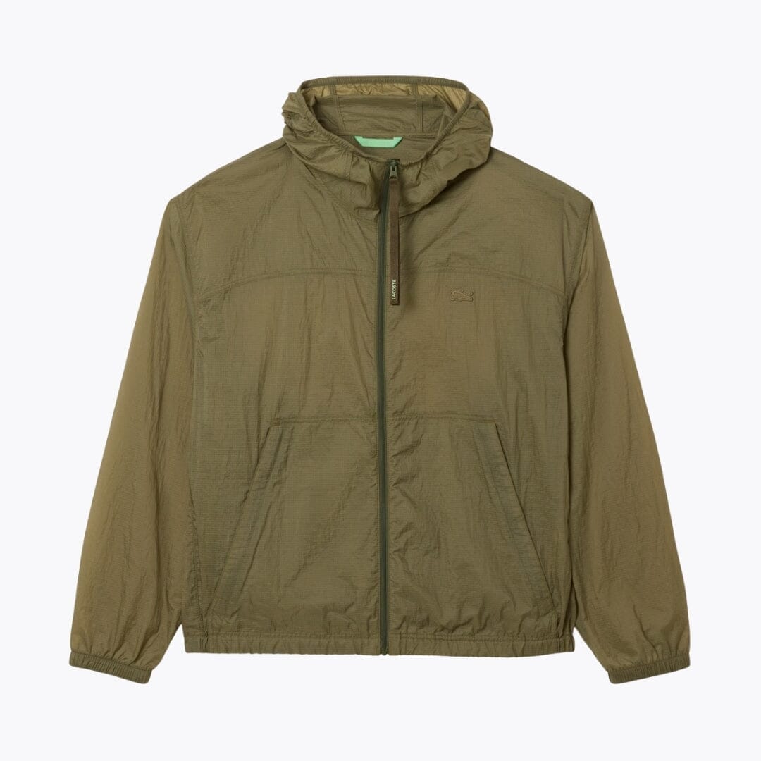 Lacoste Water-Repellent Packable Nylon Jacket LS Khaki Green S