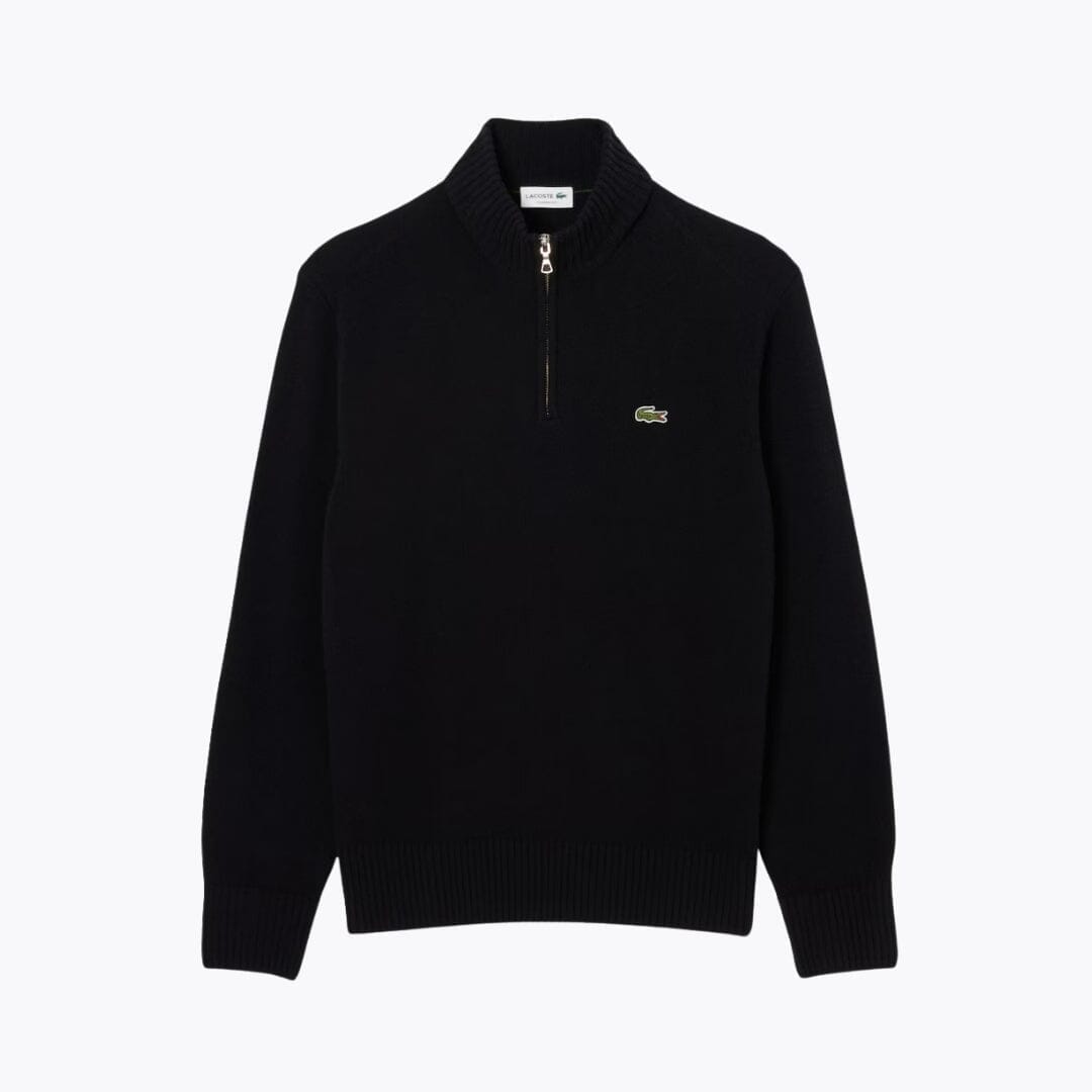 Lacoste Zipped High Neck Carded Wool Sweater LS Black S