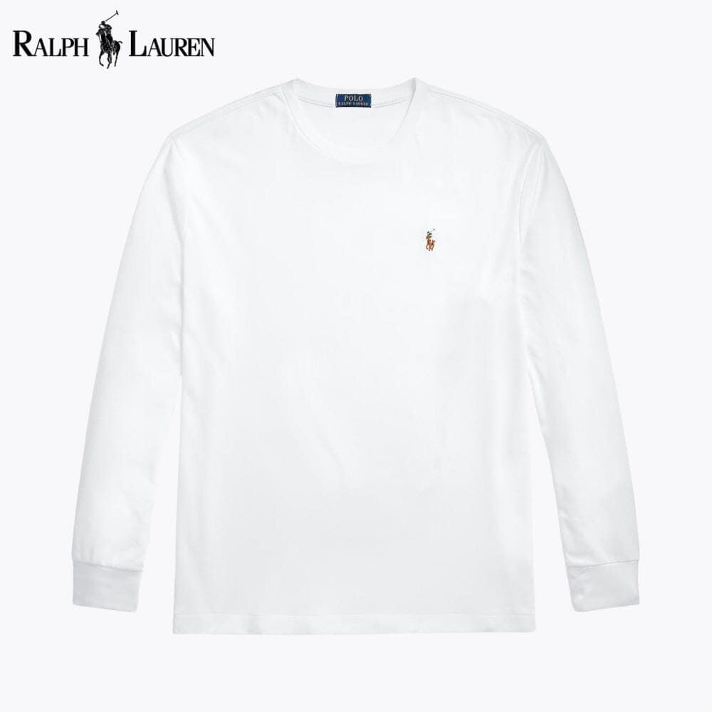 Ralph Lauren Classic Fit Soft Cotton Crewneck T-Shirt LS White S