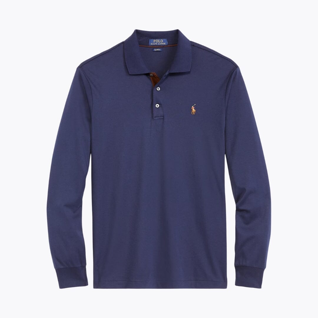Ralph Lauren Classic Fit Soft Cotton Polo Shirt LS Refined Navy S