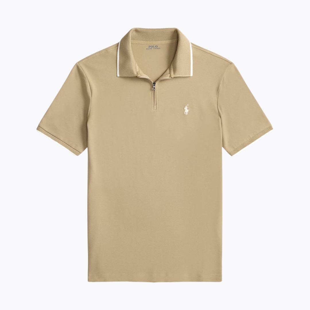 Ralph Lauren Classic Fit Stretch Mesh Polo Shirt LS Classic Khaki S