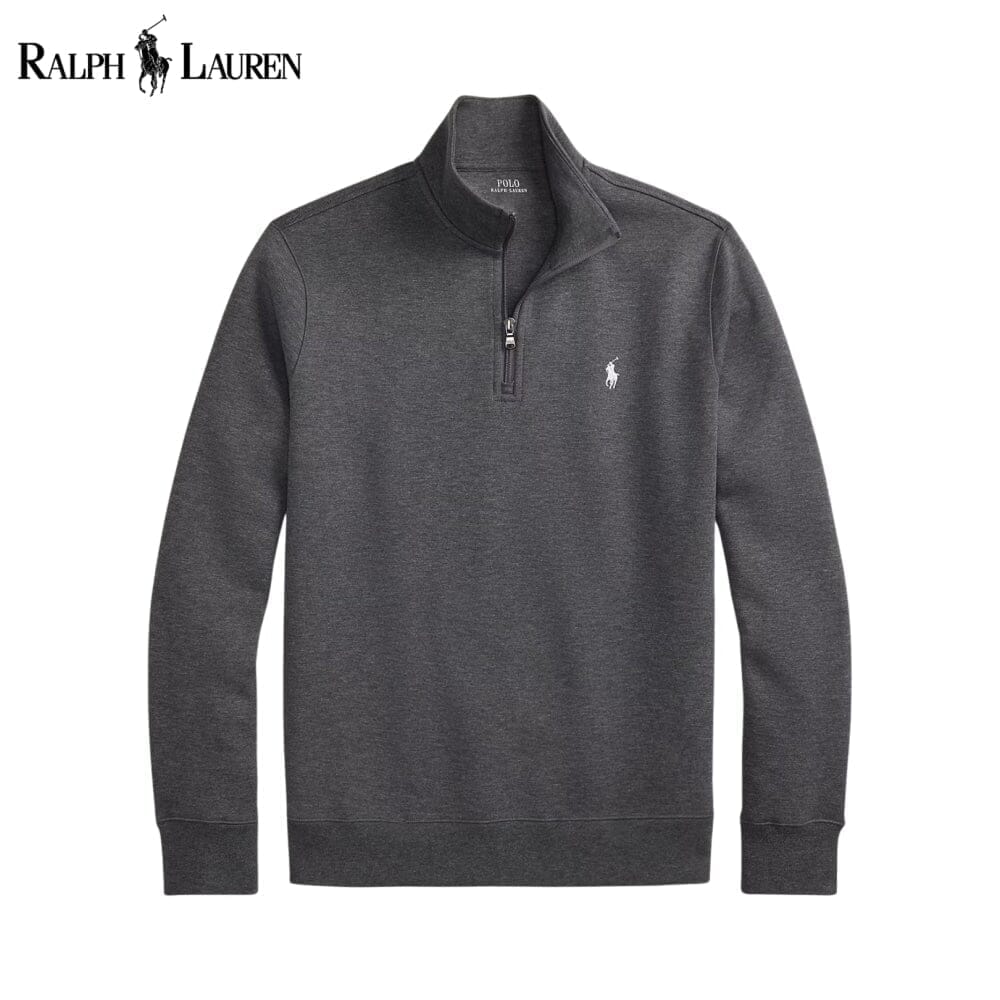 Ralph Lauren Double-Knit Mockneck Pullover LS Barclay Heather S