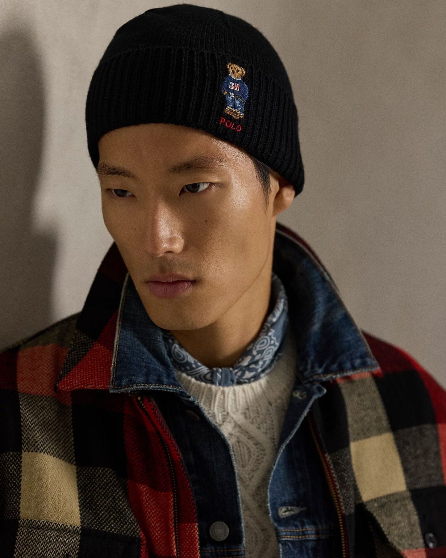 Ralph Lauren Polo Bear Ribbed Knit Hat LS