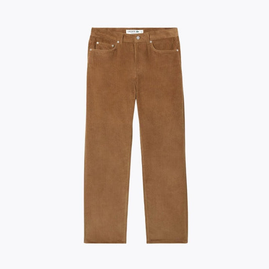 Lacoste 5 Pocket Straight Fit Velour Pants LS Brown S