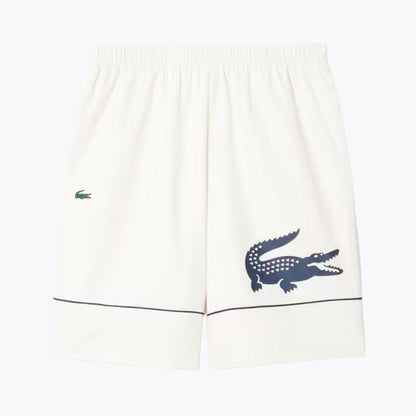 Lacoste Printed Diamond Taffeta Tennis Shorts LS White S