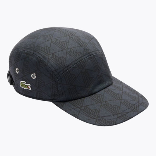 Lacoste Printed Twill Jockey Cap LS Dark Grey / Black