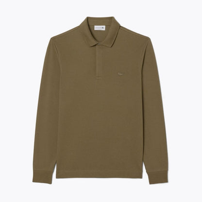 Lacoste Regular Fit Paris Stretch Piqué Polo Shirt LS Green S