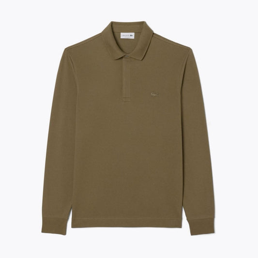 Lacoste Regular Fit Paris Stretch Piqué Polo Shirt LS Green S