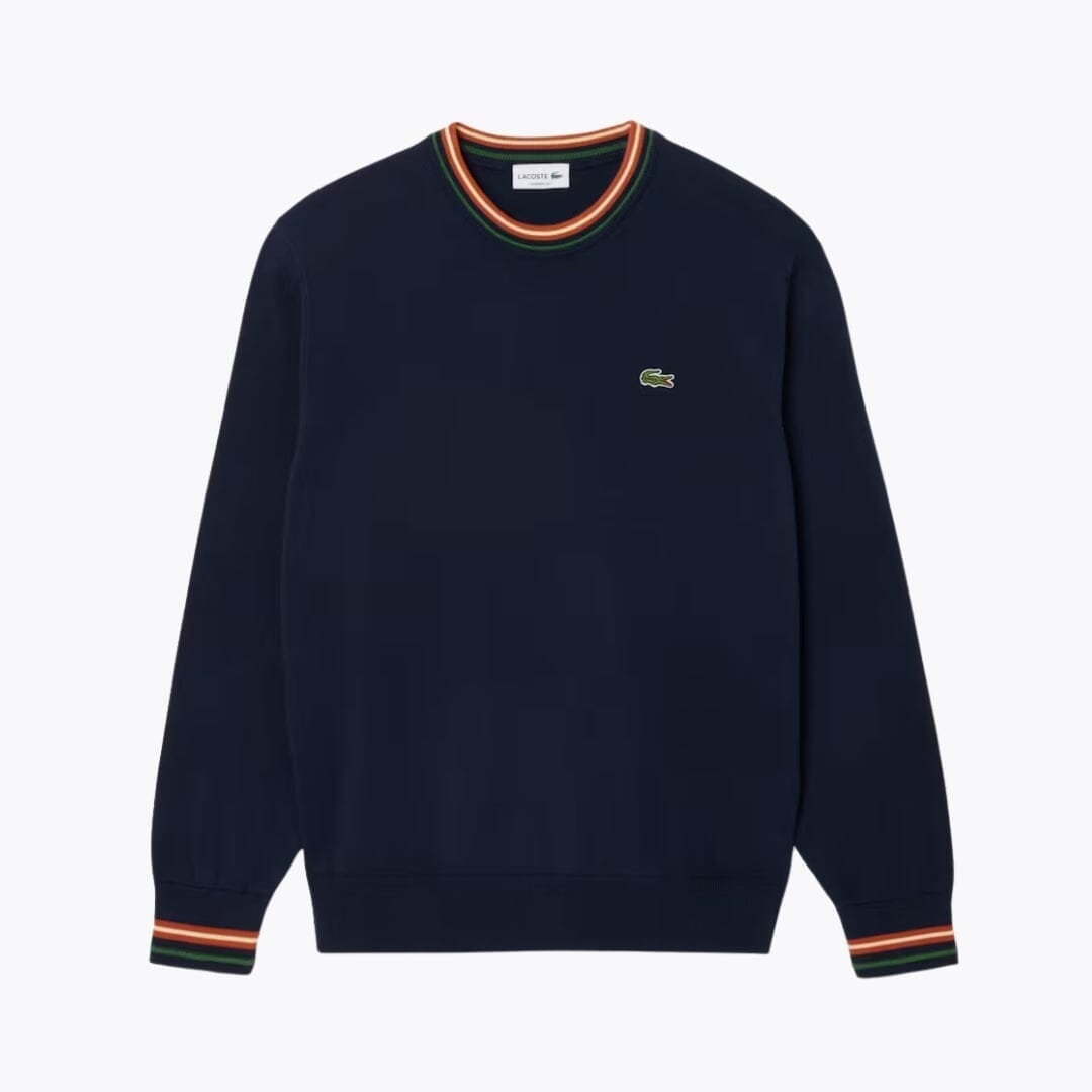 Lacoste Striped Cotton Jersey Sweater LS Blue / Brown S