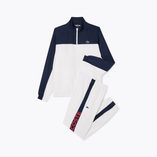 Lacoste Tennis Printed Tracksuit LS White / Navy Blue / Red S