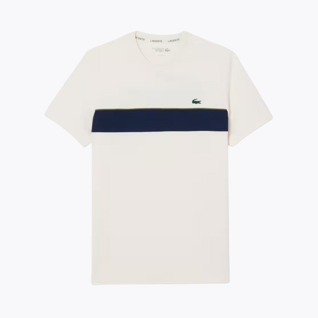 Lacoste Ultra Dry Printed Tennis T-shirt LS White / Navy Blue S