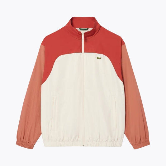 Lacoste Water-Repellent Colour-Block Track Jacket LS White / Brown / Light Brown S