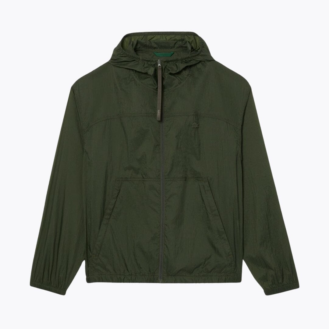 Lacoste Water-Repellent Packable Nylon Jacket LS Bottle Green S