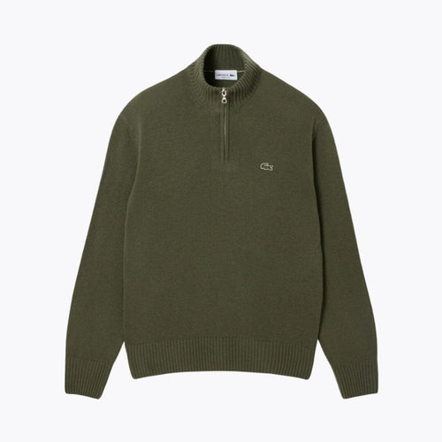 Lacoste Zipped High Neck Carded Wool Sweater LS Khaki Green S