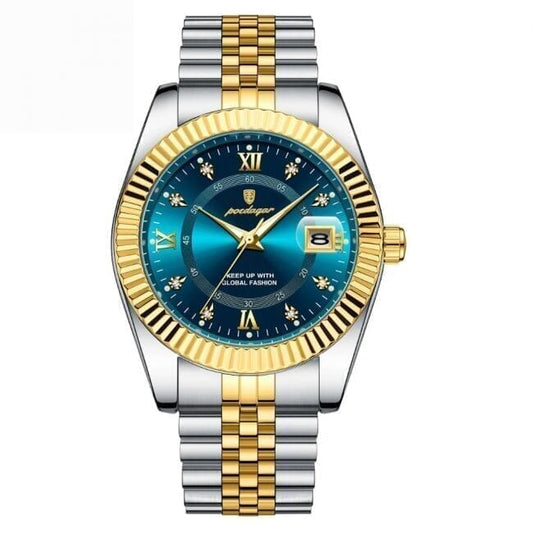 Poedagar Goldenstar – 40Mm Watch | Waterproof | Stainless Steel LS Blue