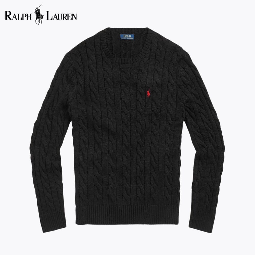 Ralph Lauren Cable-Knit Cotton Jumper LS Black S