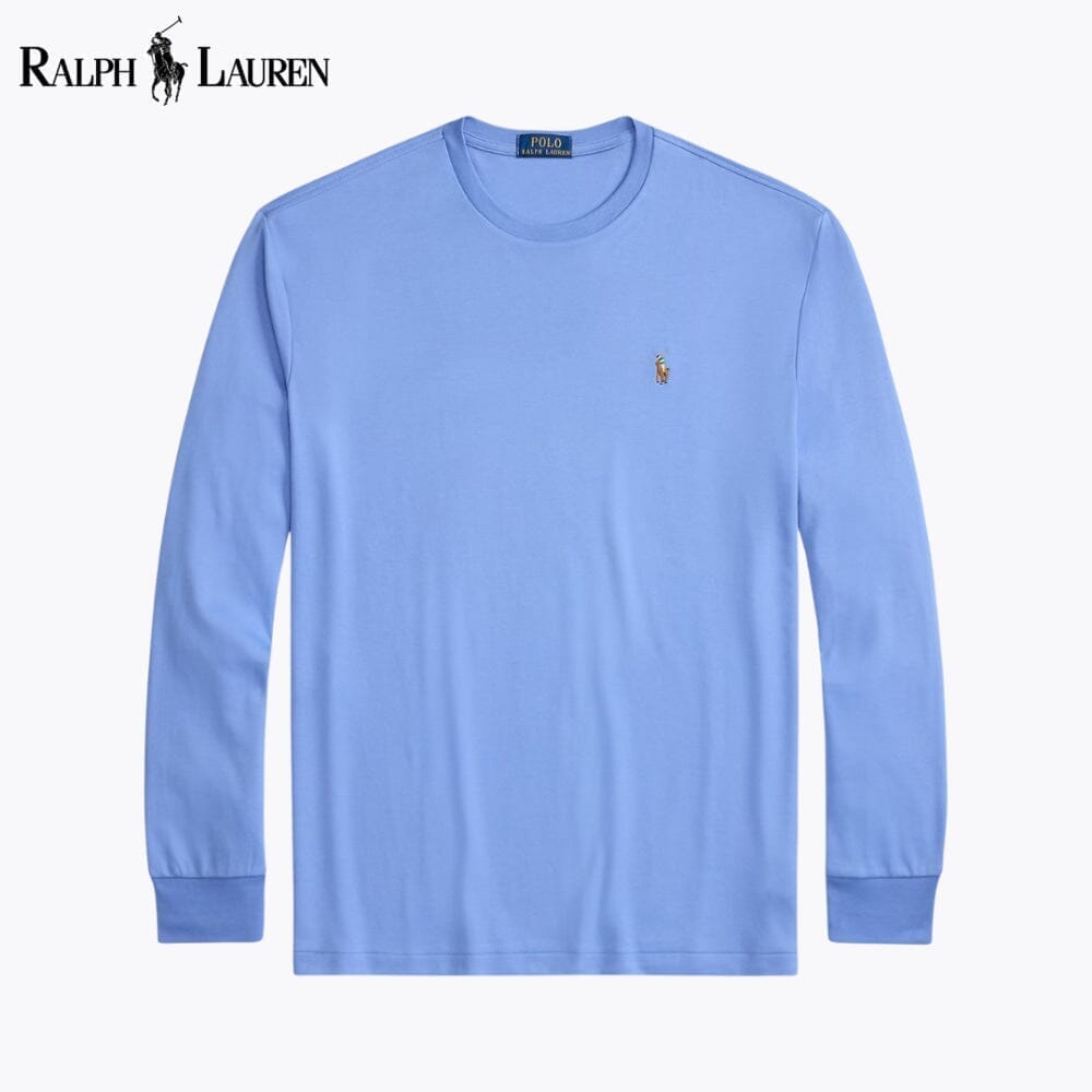 Ralph Lauren Classic Fit Soft Cotton Crewneck T-Shirt LS Blue S
