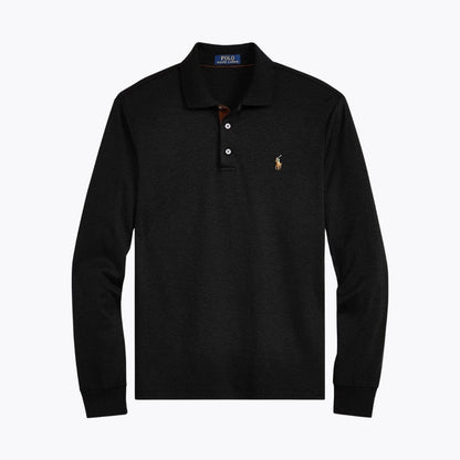 Ralph Lauren Classic Fit Soft Cotton Polo Shirt LS Polo Black S