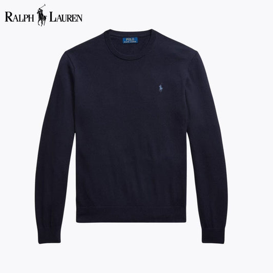 Ralph Lauren Cotton-Cashmere Crewneck Jumper LS Blue Navy S