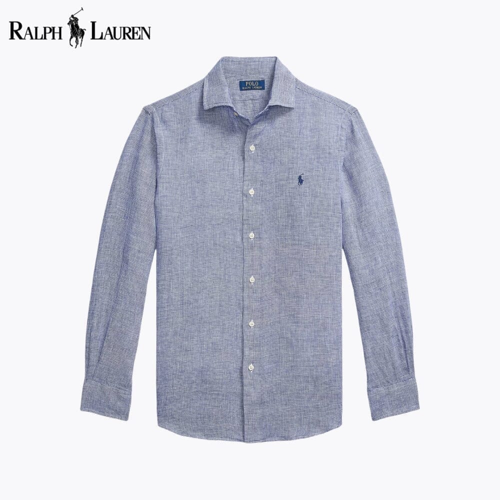 Ralph Lauren Custom Fit Linen Shirt LS Royal White S