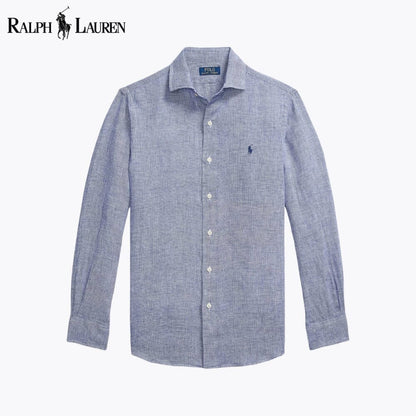 Ralph Lauren Custom Fit Linen Shirt LS Royal White S