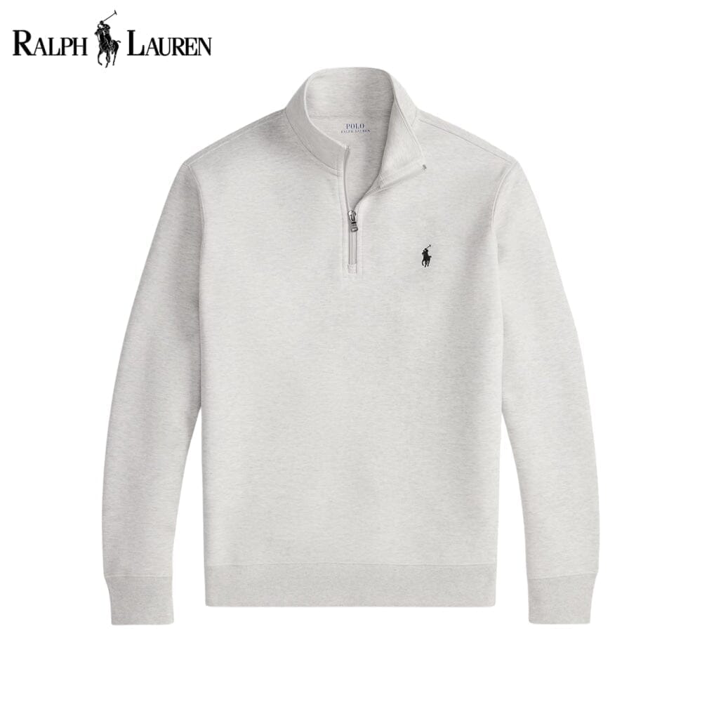 Ralph Lauren Double-Knit Mockneck Pullover LS Light Sport Heather S