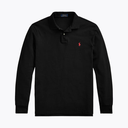 Ralph Lauren Mesh Long-Sleeve Polo Shirt LS Polo Black S