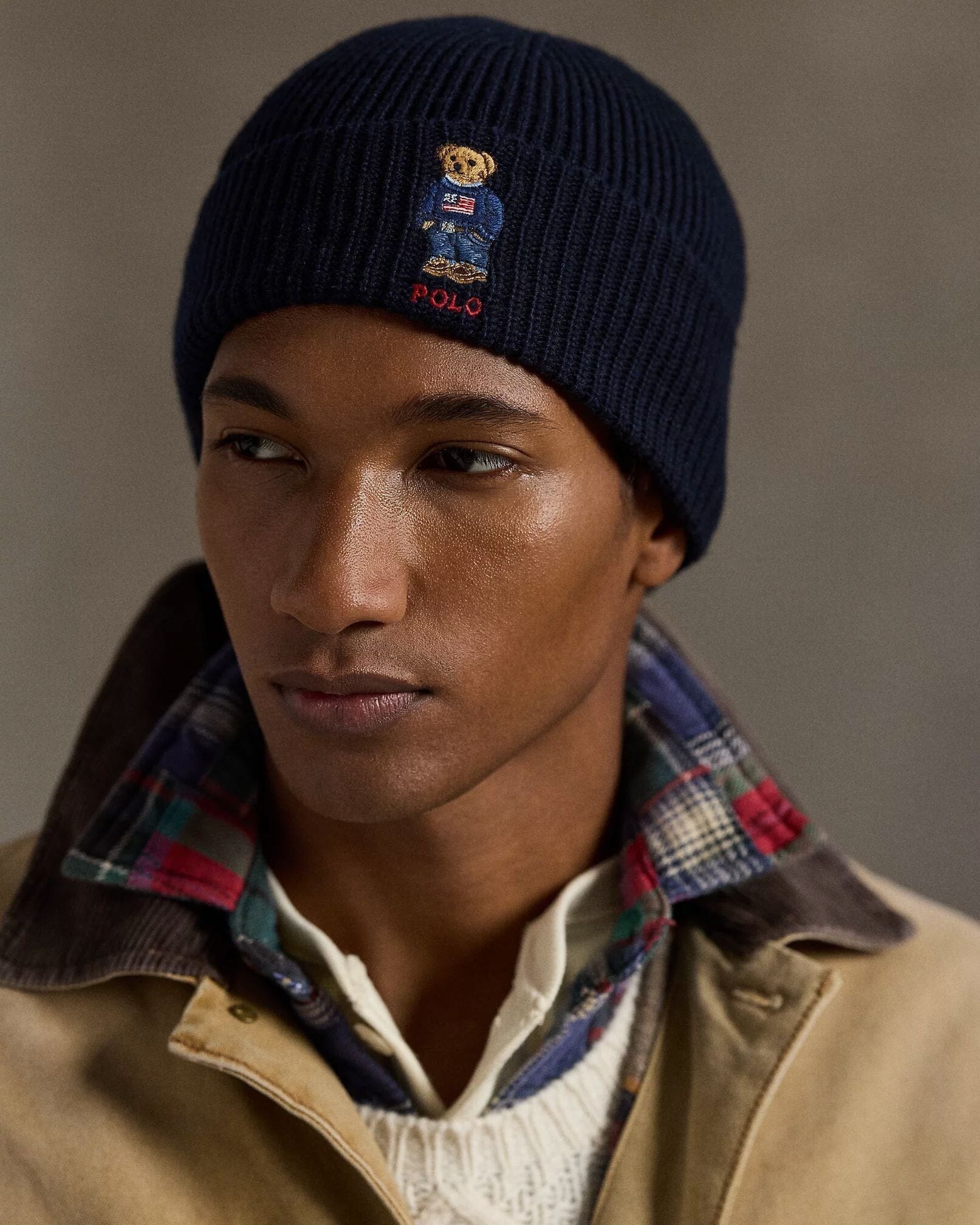 Ralph Lauren Polo Bear Ribbed Knit Hat LS