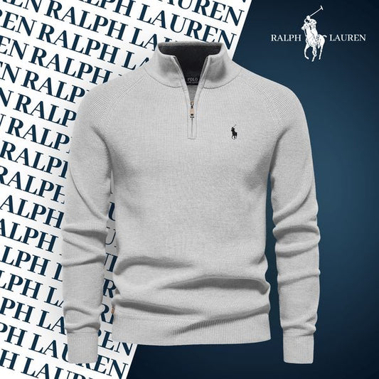 Ralph Lauren Pull Col Zippé LS Gray XS
